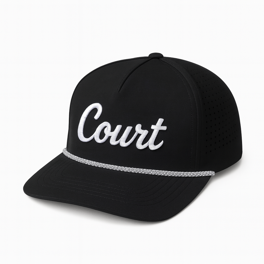 Gorra Court negra  con blanco